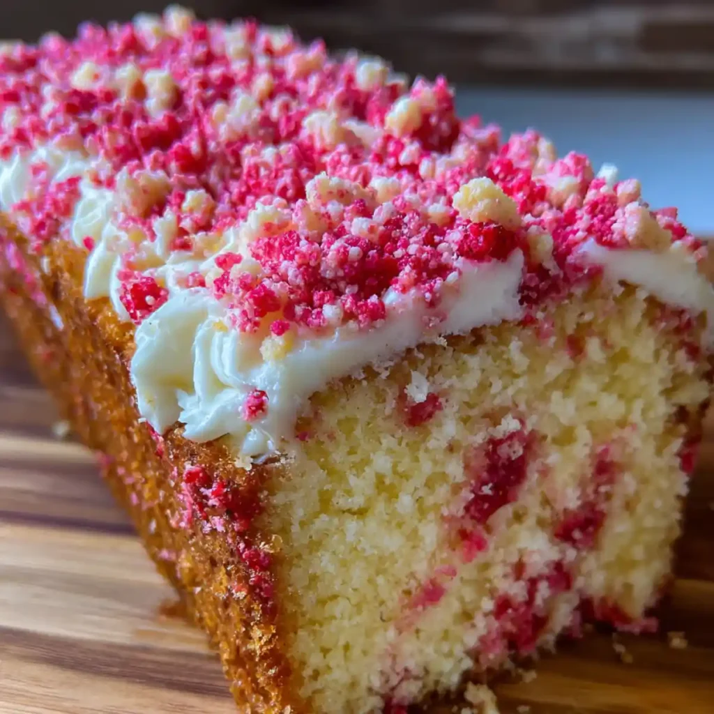 Strawberry Crunch Pound Cake Recipe With Cream Topping