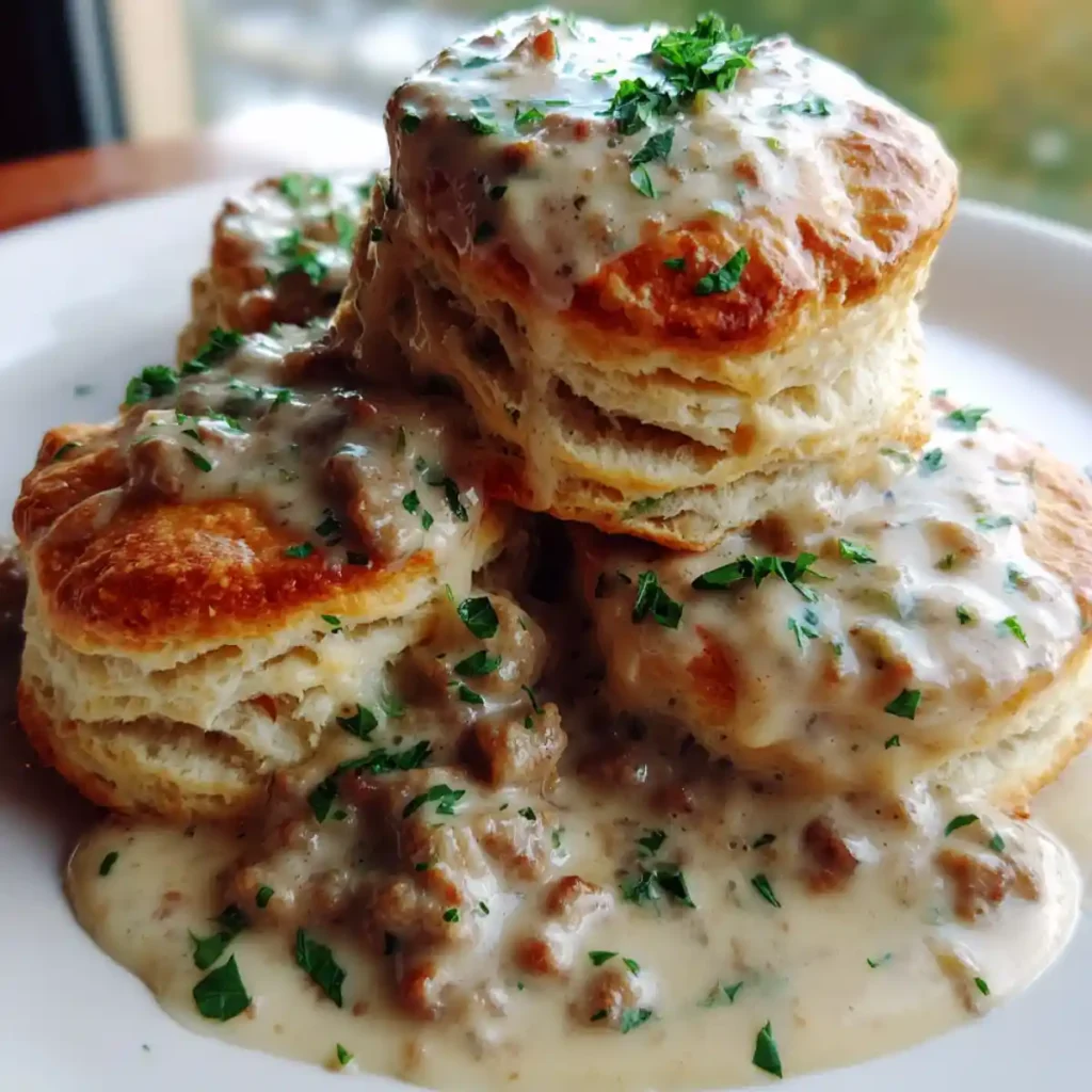 Simple Biscuits And Gravy Recipe With Creamy Sauce