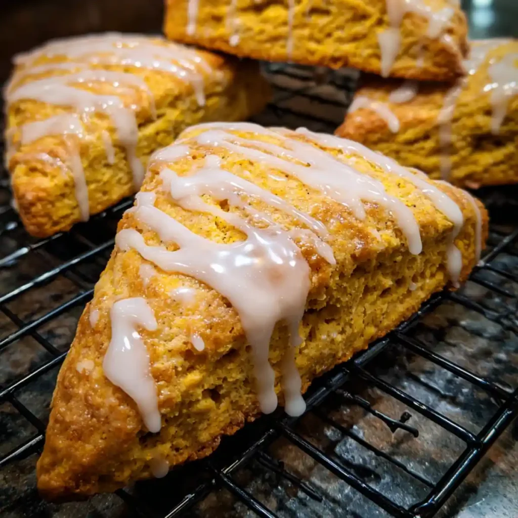 Spiced Pumpkin Scones Recipe With Maple Glaze