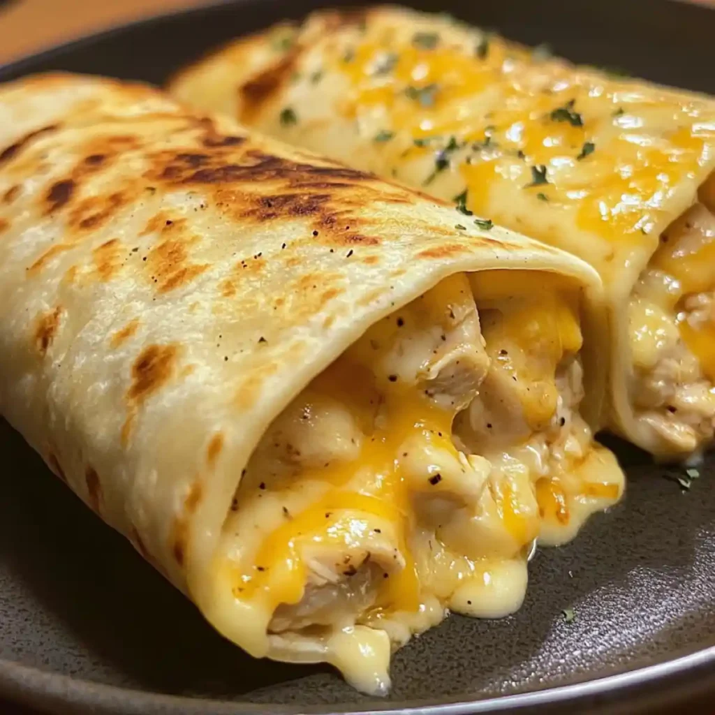 Cheesy Garlic Chicken Wraps 