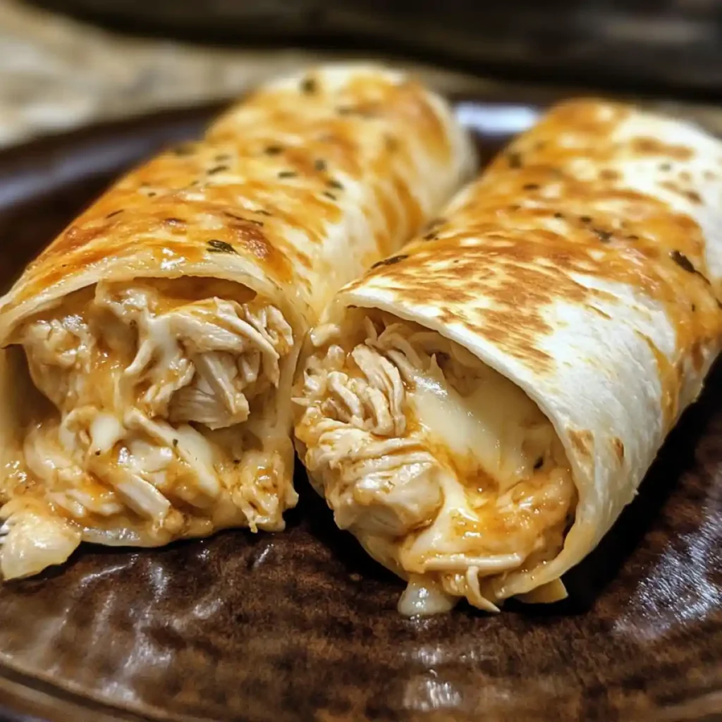 Cheesy Garlic Chicken Wraps Recipe