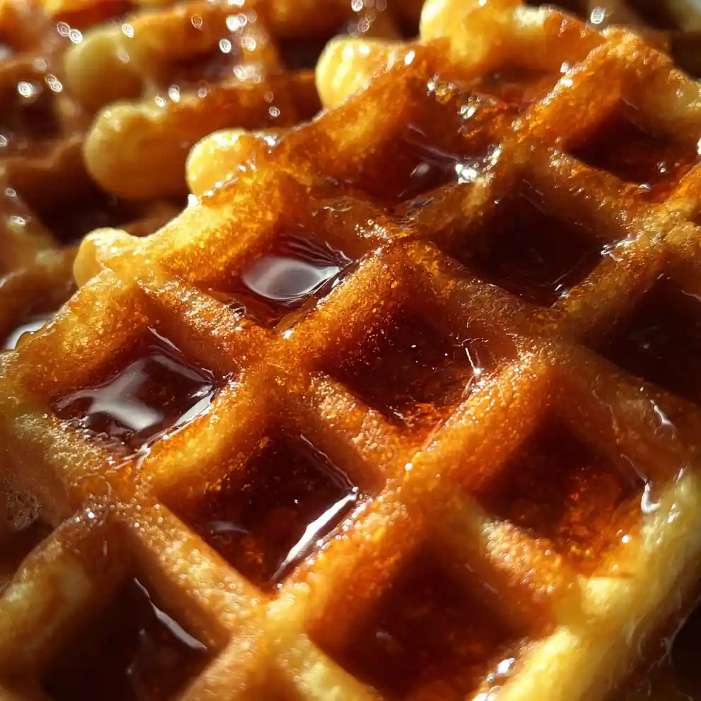 Crispy Golden Waffles Recipe with Maple Butter