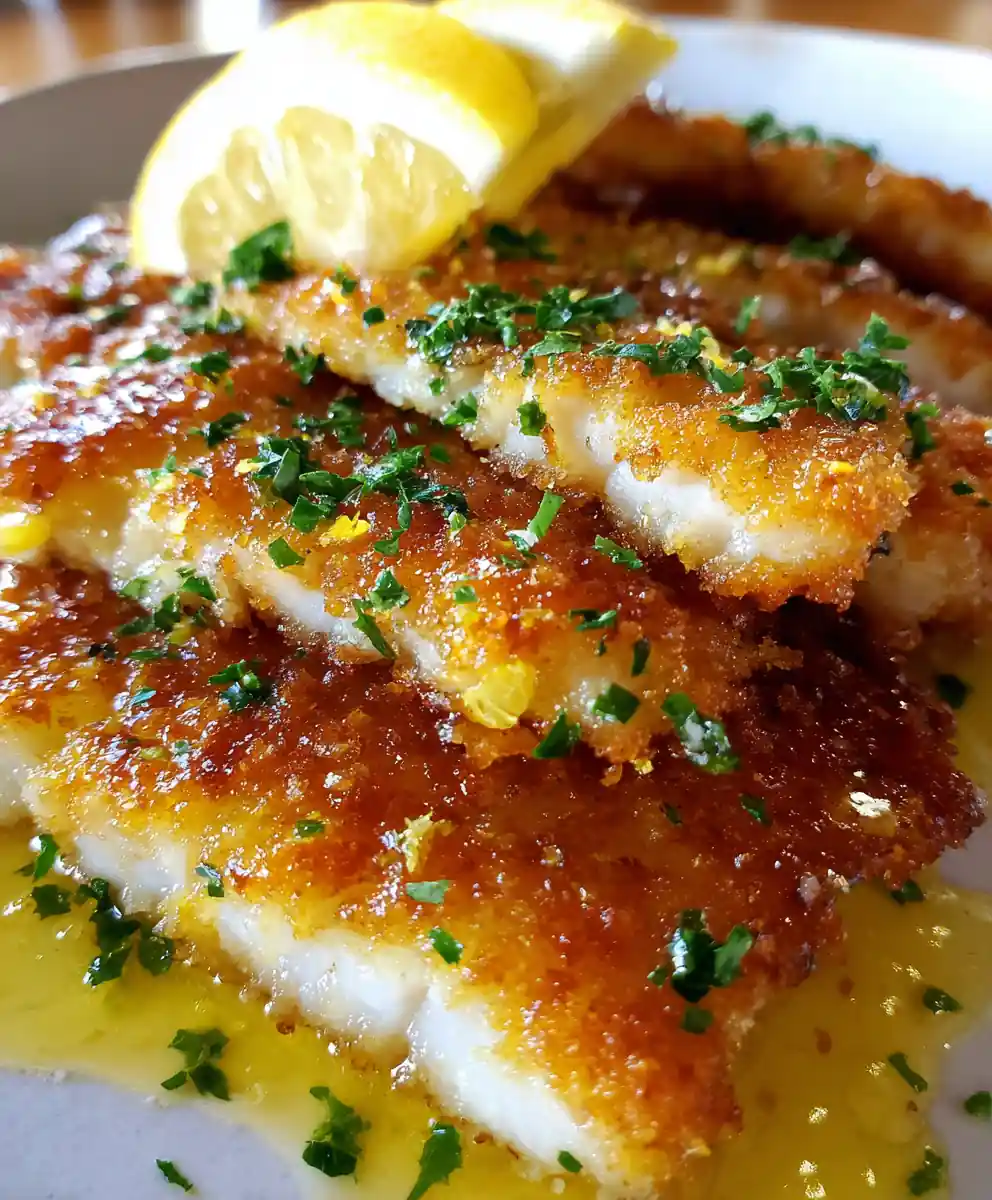 Crispy Pan-Fried Fish with Lemon Butter Sauce