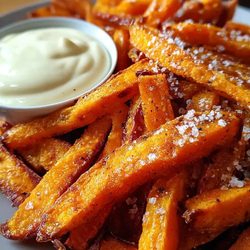 Crispy Sweet Potato Fries With Garlic Aioli 6 Crispy Sweet Potato Fries with Garlic Aioli