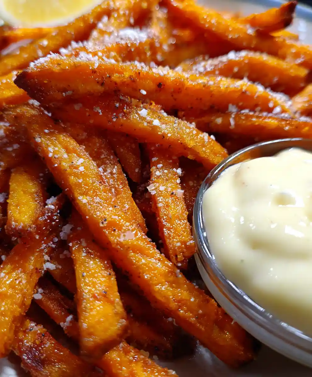 Crispy Sweet Potato Fries With Garlic Aioli 7 Crispy Sweet Potato Fries with Garlic Aioli