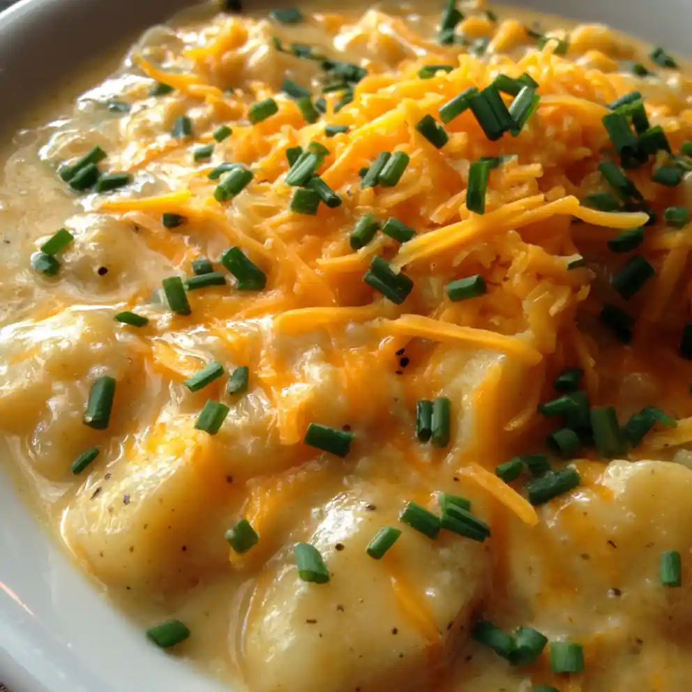 Crockpot Potato Soup With Cheddar And Chives 6 Crockpot Potato Soup with Cheddar and Chives