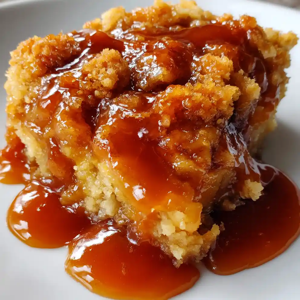 caramel apple dump cake recipe with 4 ingredients