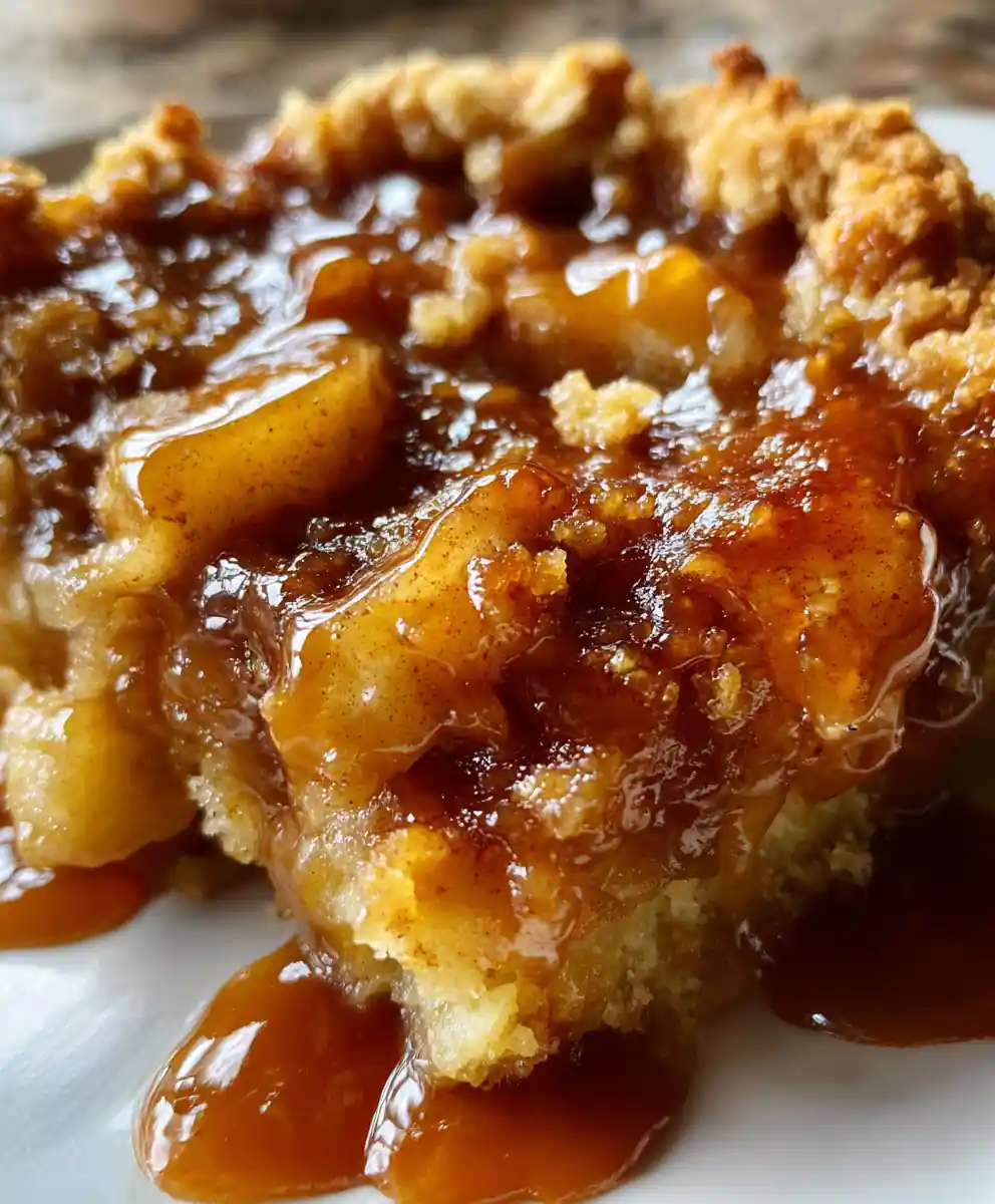 caramel apple dump cake recipe with 4 ingredients
