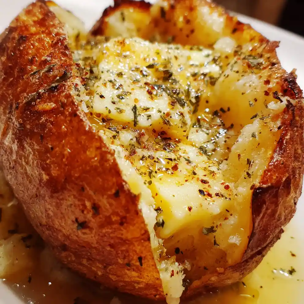 Air Fryer Baked Potato with Garlic Butter