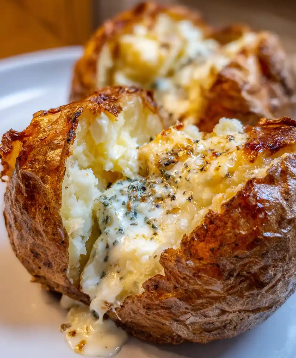 Air Fryer Baked Potato with Garlic Butter
