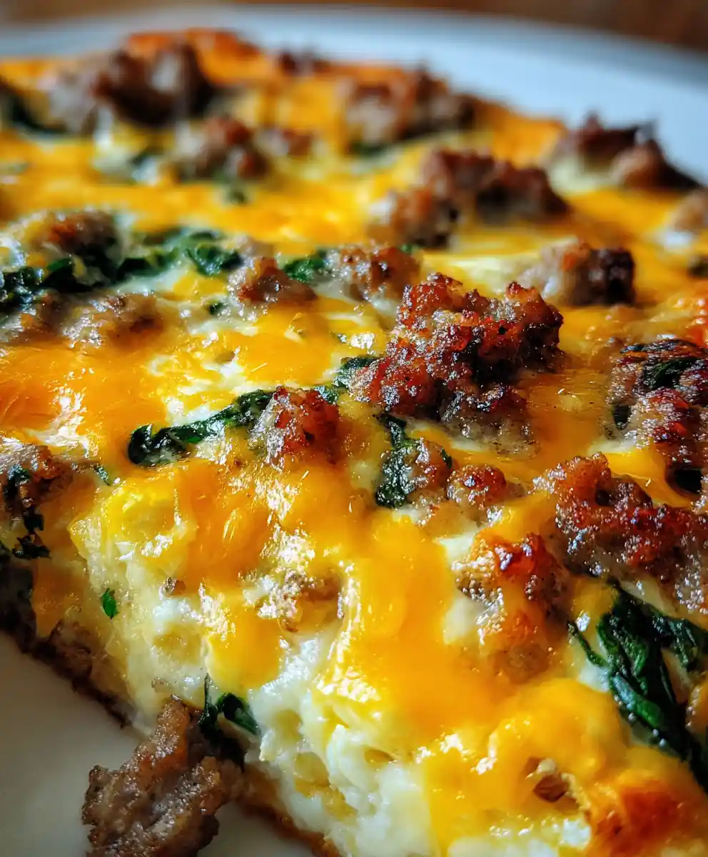 Breakfast Pizza Recipe with Eggs and Sausage (Beef)