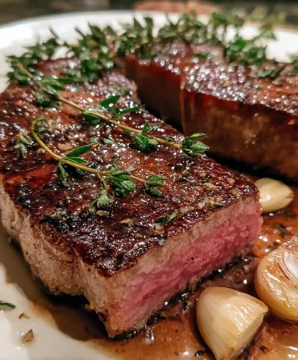 New York Strip Steak Recipe Pan-Seared with Thyme