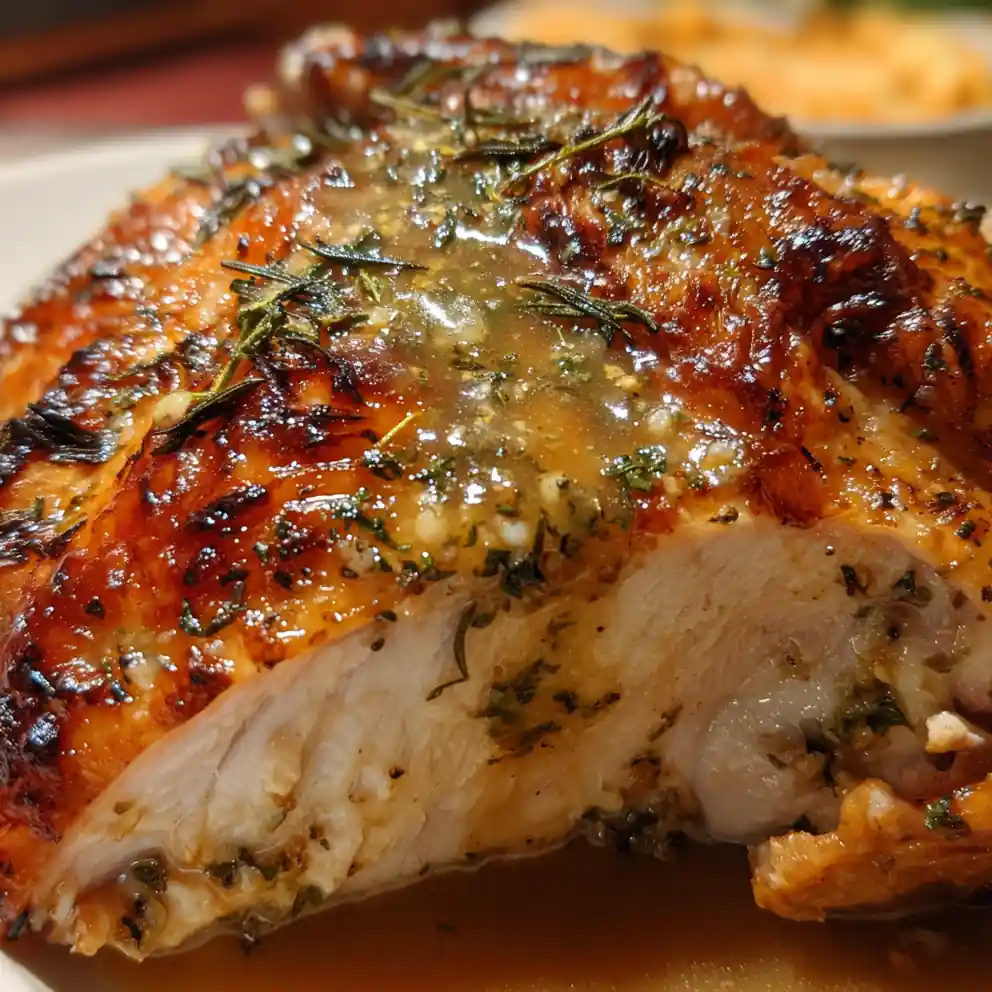 Roast Turkey Recipe Herb Butter and Pan Gravy