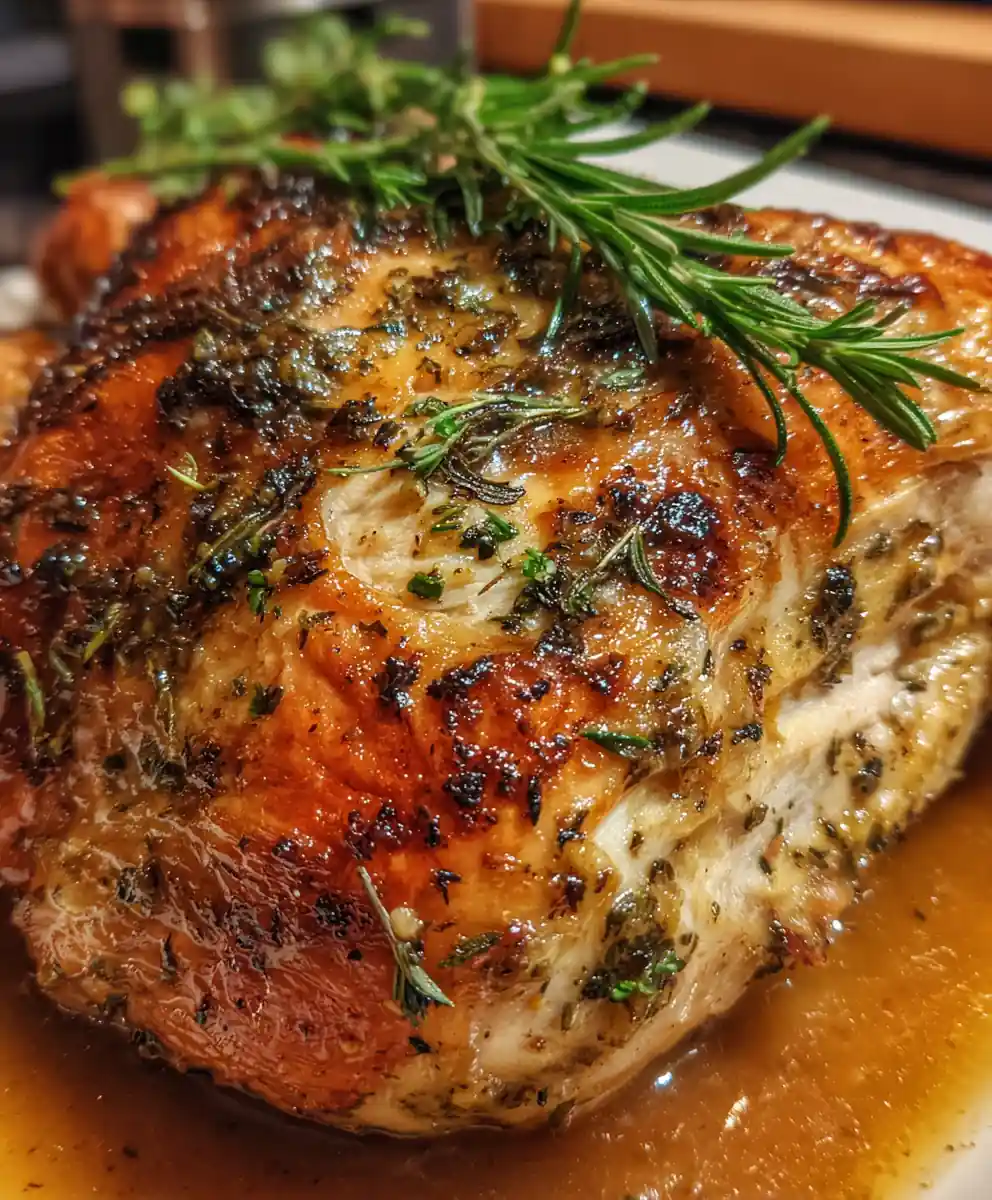 Roast Turkey Recipe Herb Butter and Pan Gravy