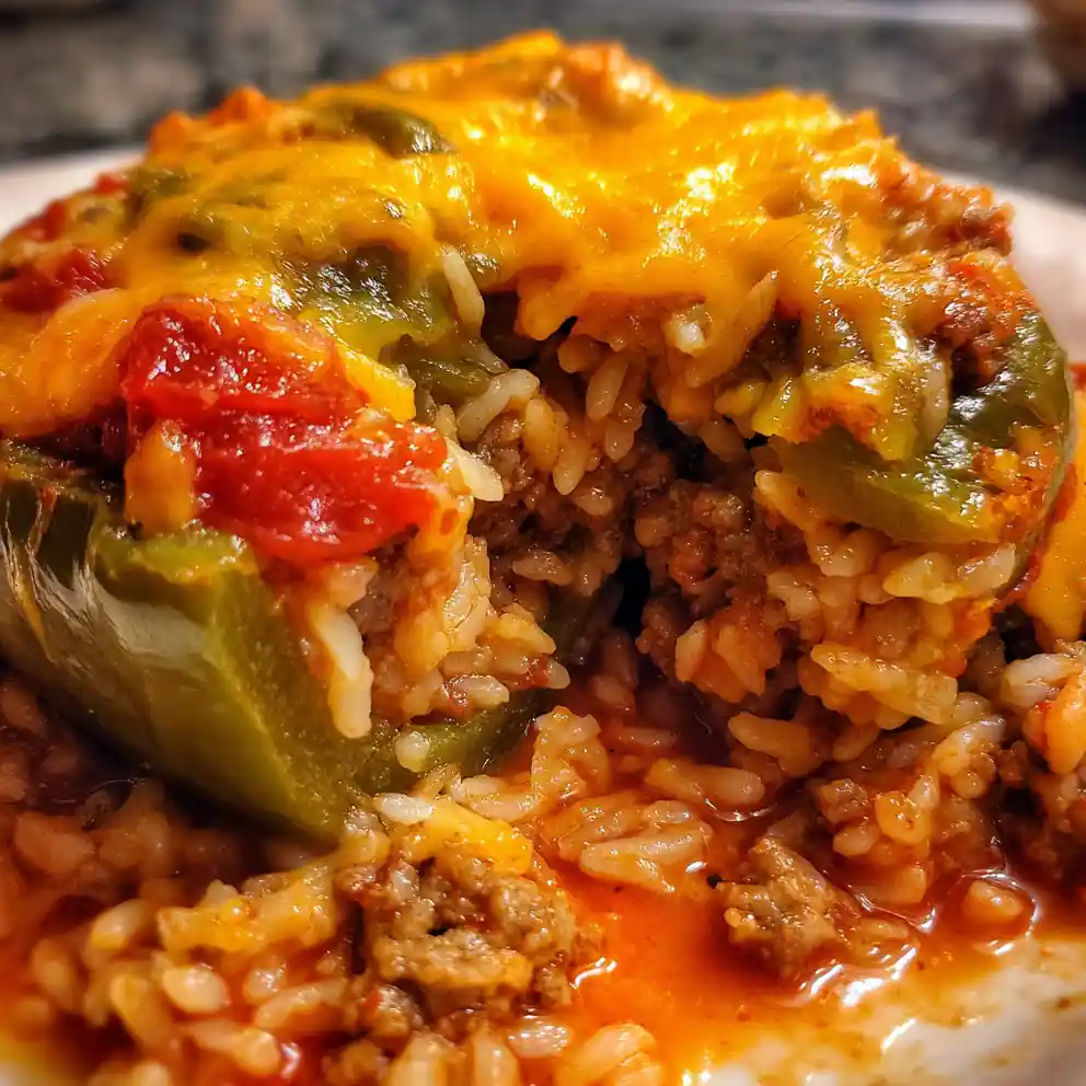 Stuffed Green Pepper Recipe Beef Rice Bake