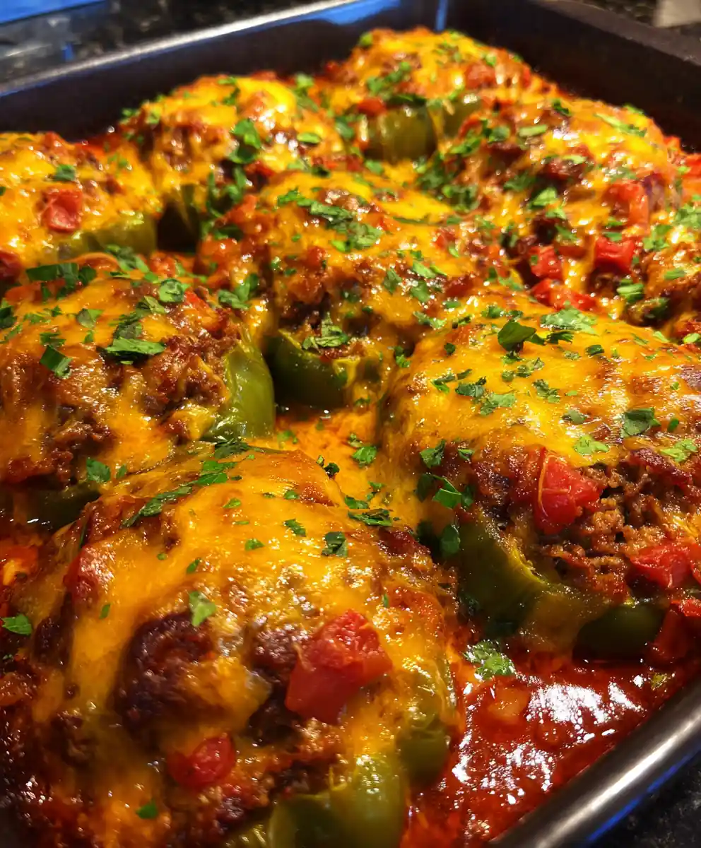 Stuffed Green Pepper Recipe Beef Rice Bake