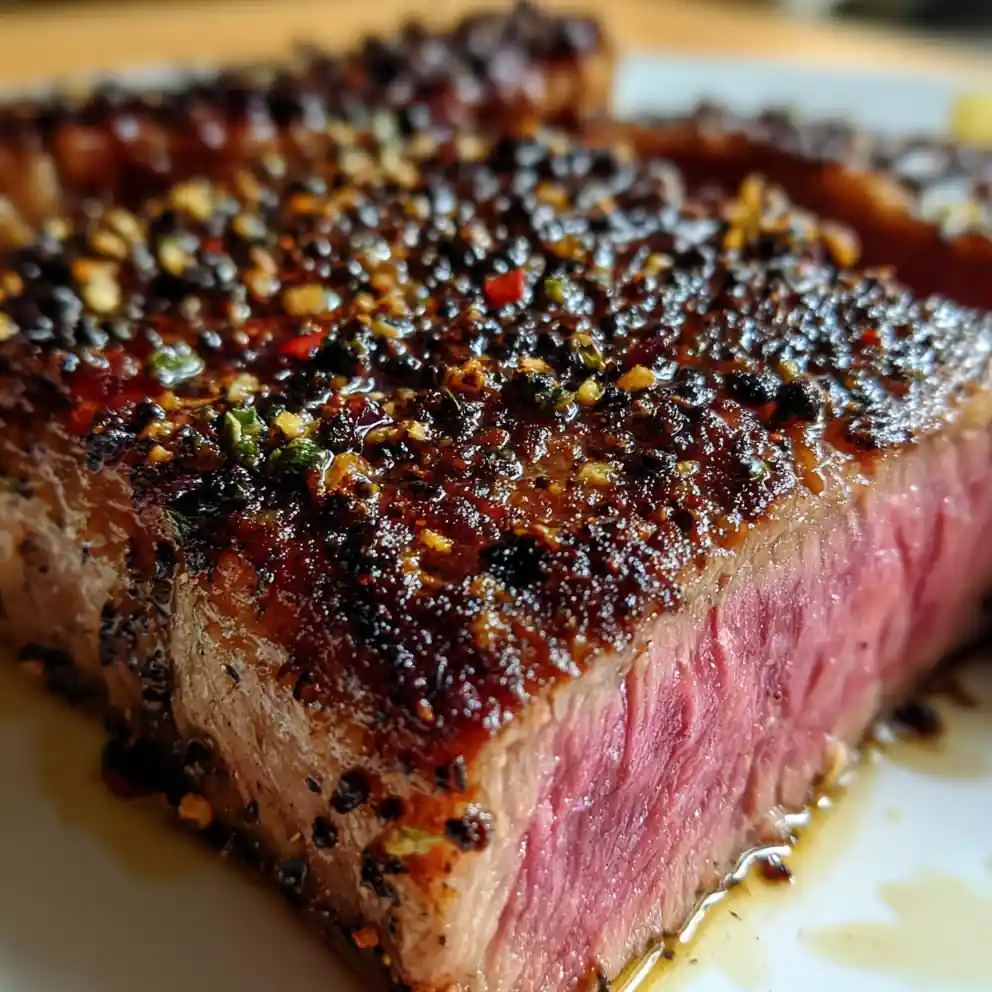air fryer steak recipe With Charred Peppercorn Crust