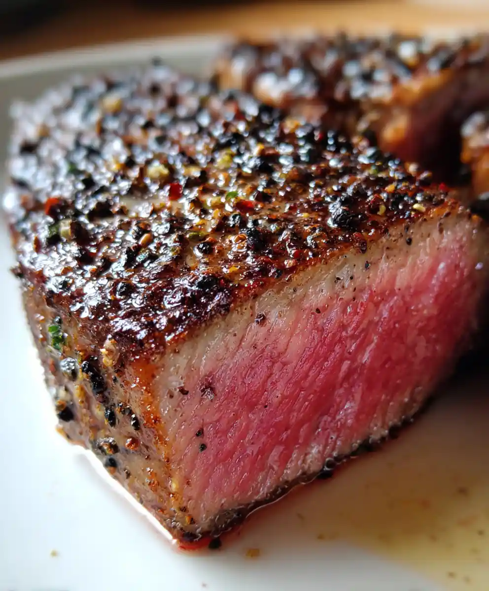 air fryer steak recipe With Charred Peppercorn Crust