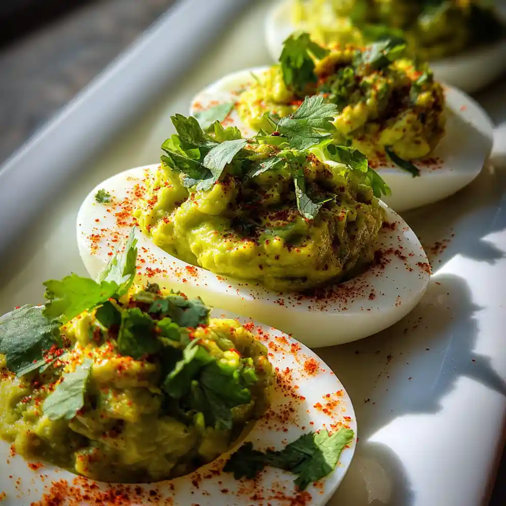 Avocado Deviled Eggs Recipe With Chili-Lime Green Mash 6 avocado deviled eggs recipe With Chili-Lime Green Mash