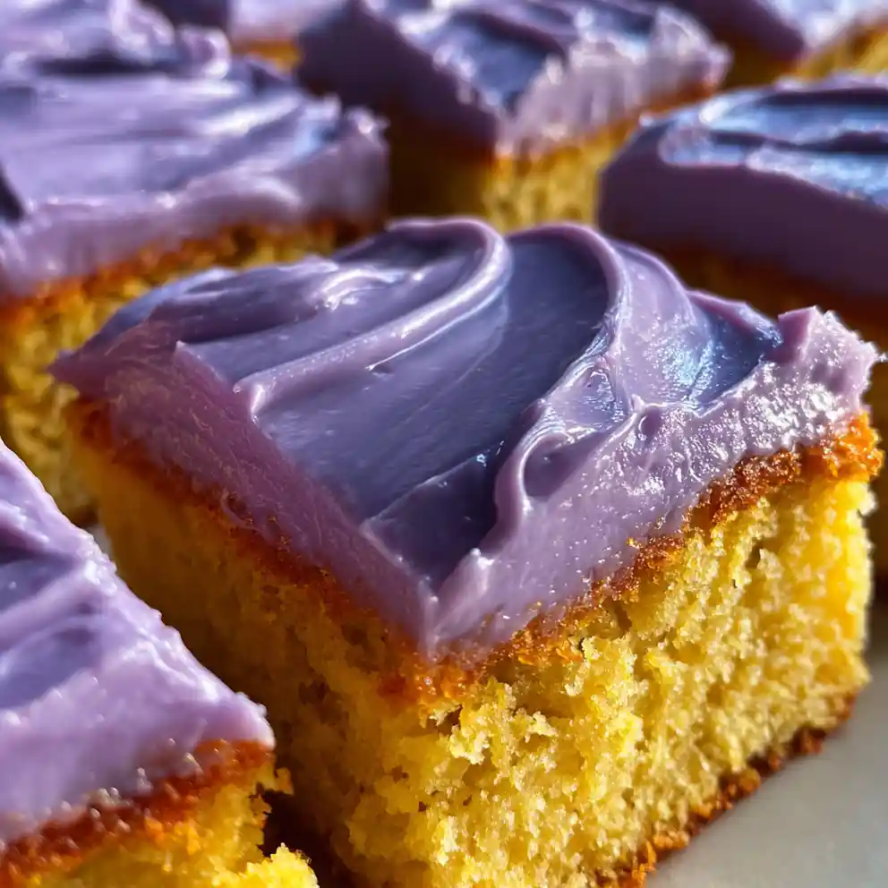banana bars recipe With Purple Blueberry Frosting