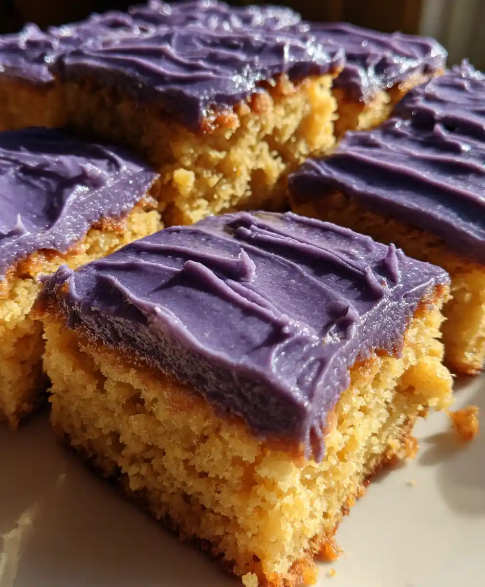 banana bars recipe With Purple Blueberry Frosting