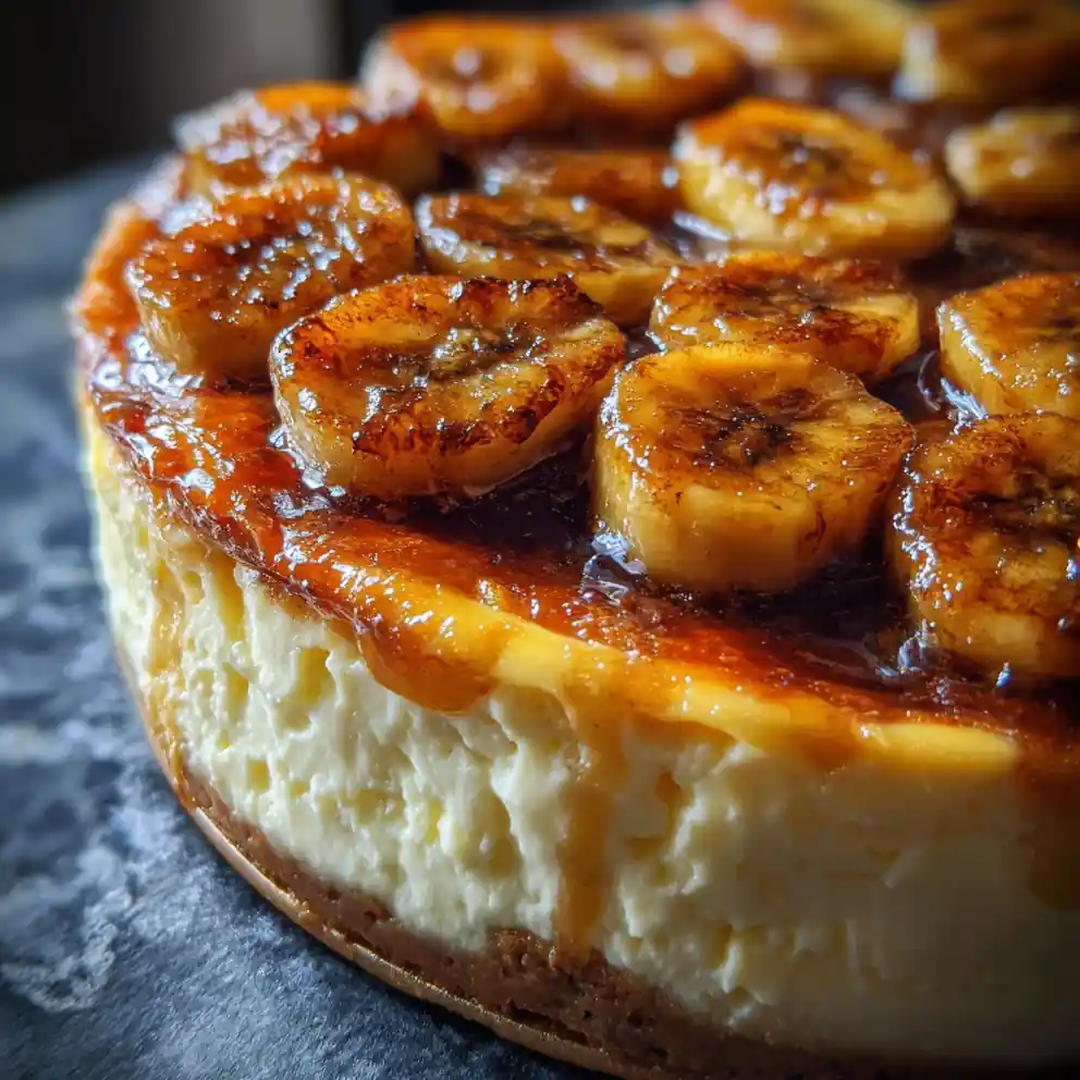 banana pudding cheesecake recipe Brûléed Banana Top