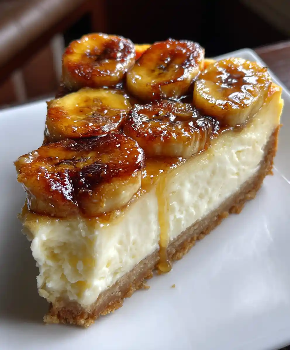 banana pudding cheesecake recipe Brûléed Banana Top