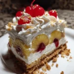 Banana Split Cake Recipe With Cherry Stripe Topping 1760546525.419832