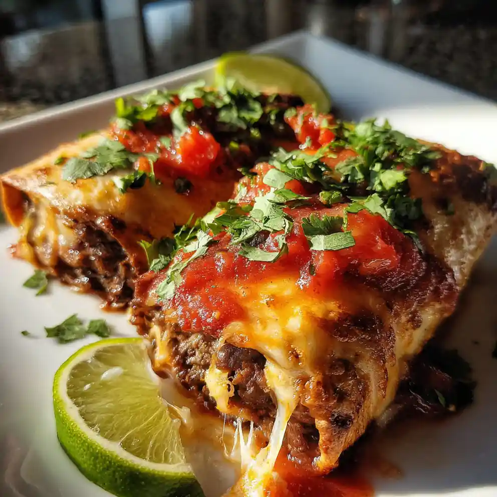 beef chimichanga recipe Sunset Salsa Smothered