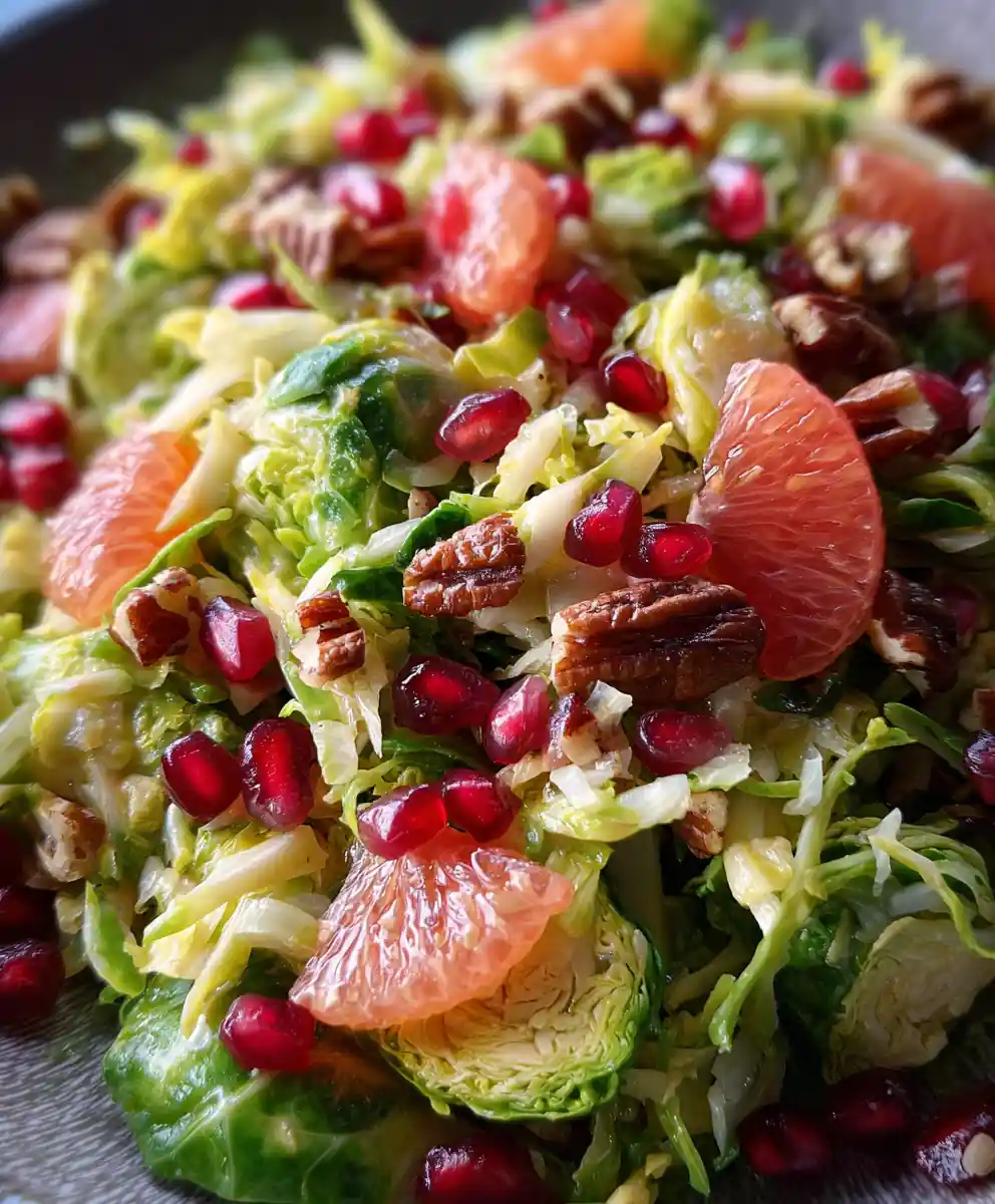 Brussel Sprout Salad Recipe With Pink Grapefruit And Pomegranate Jewels 7 brussel sprout salad recipe With Pink Grapefruit And Pomegranate Jewels
