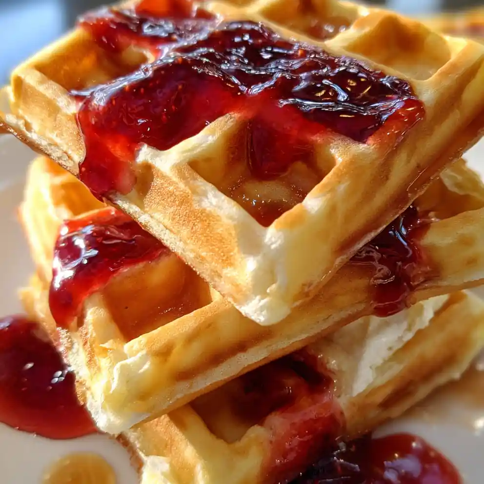 buttermilk waffles recipe With Strawberry Ripple And Lemon Zest