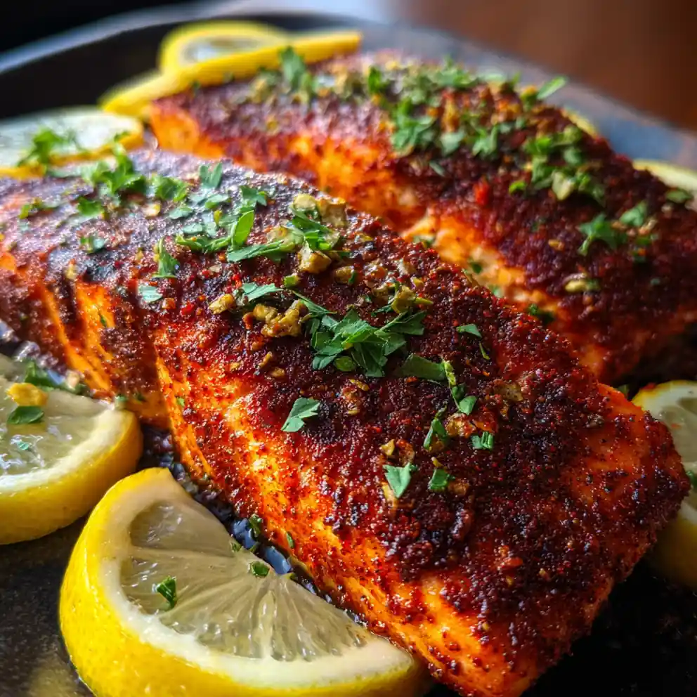 cajun salmon recipe With Fire-Red Spice Crust
