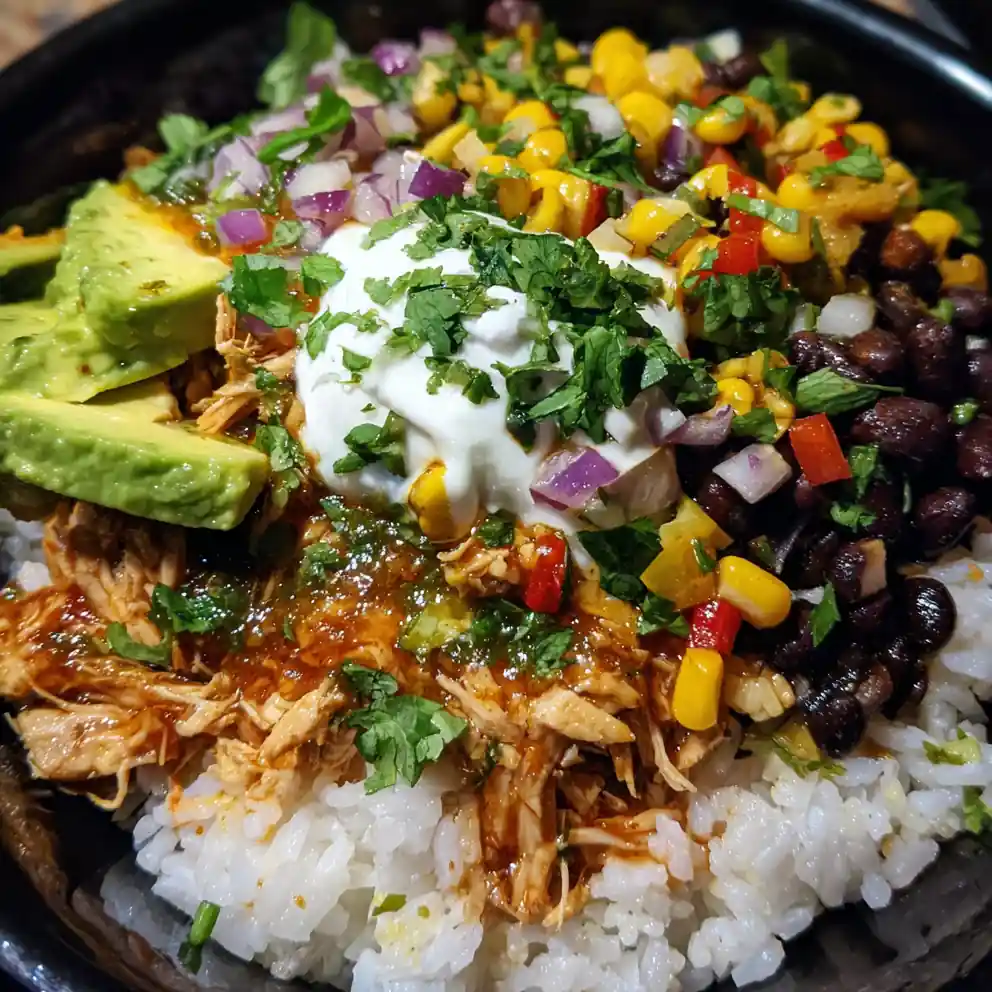 chicken burrito bowl recipe With Corn Salsa Confetti