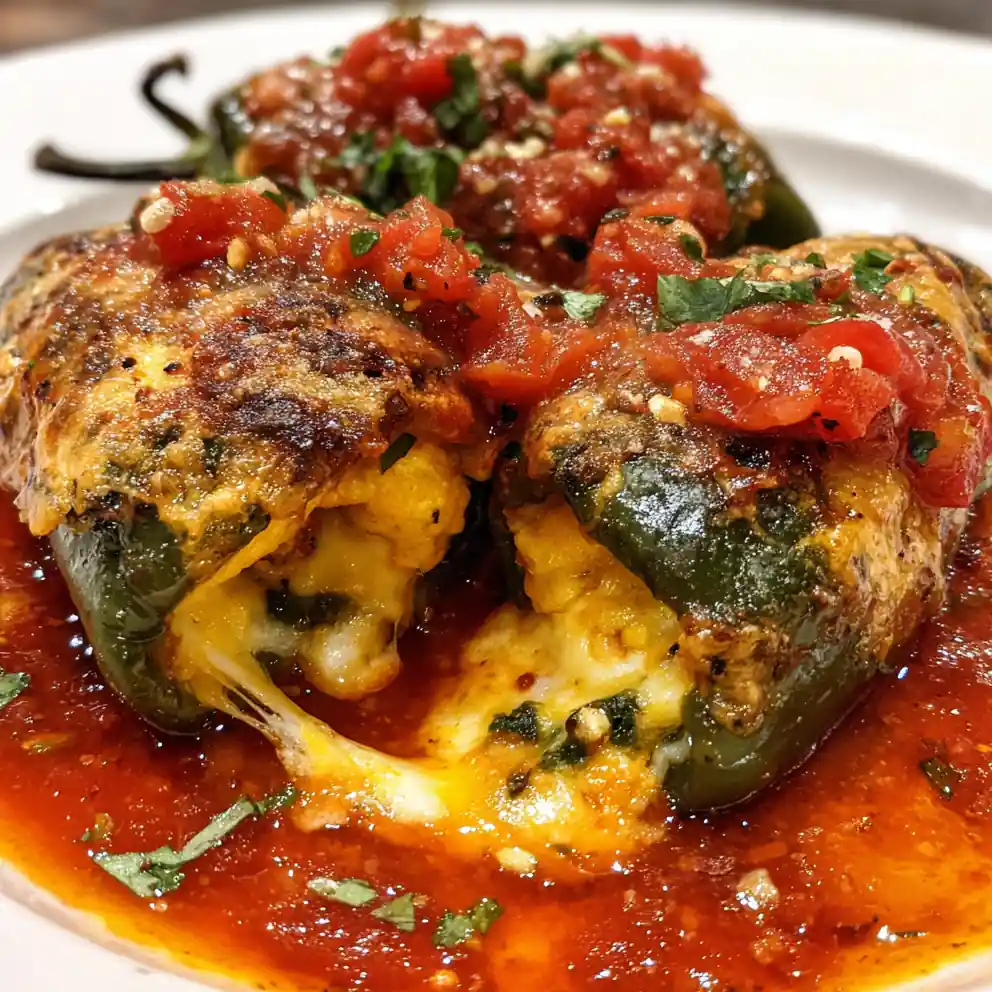chili rellenos recipe With Roasted Red Pepper Salsa