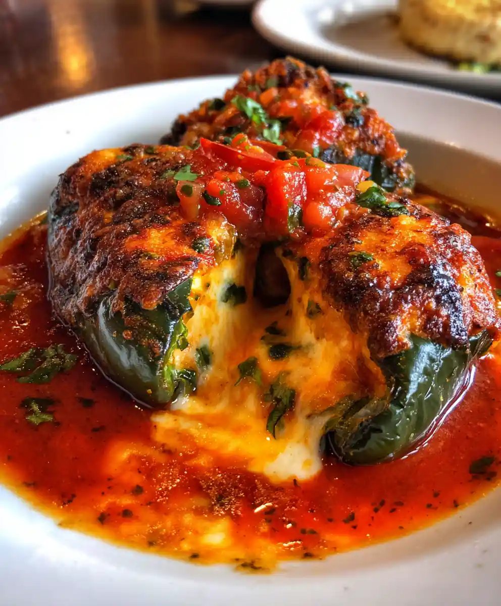 chili rellenos recipe With Roasted Red Pepper Salsa