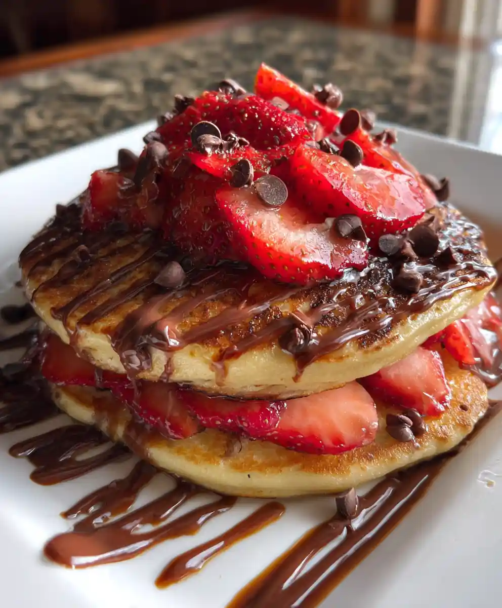 chocolate chip pancake recipe With Strawberry Stack Stripe