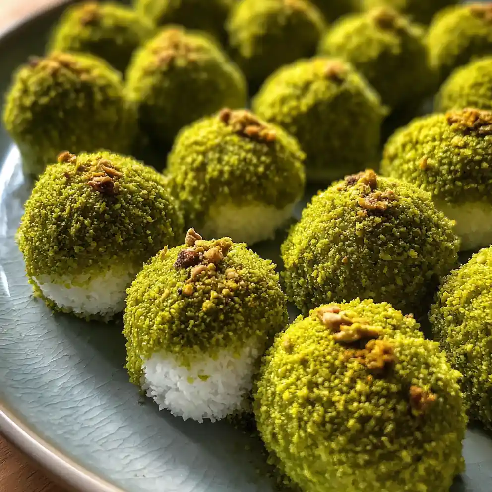 coconut balls recipe With Rosewater Pistachio Dust