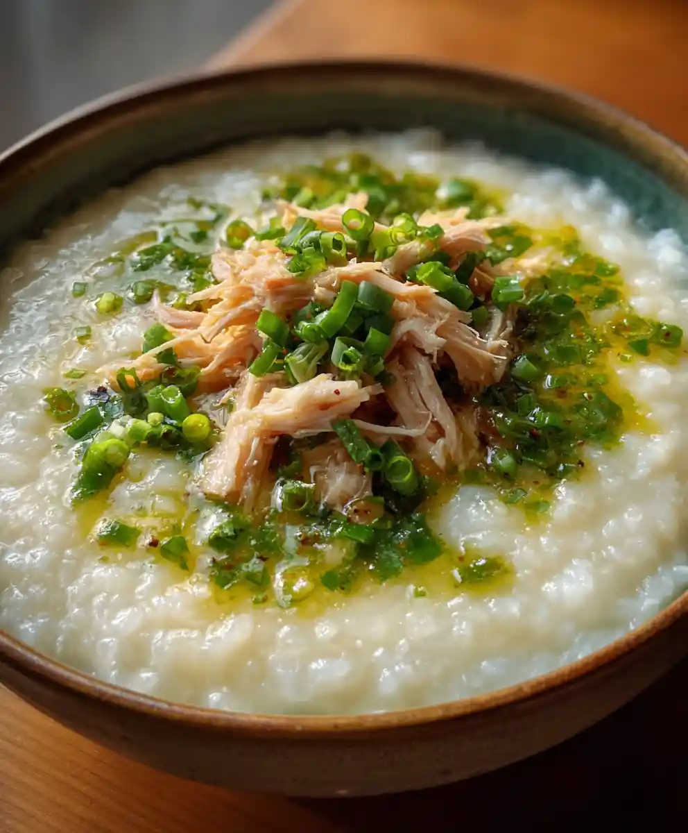 congee recipe With Jade Scallion-Ginger Oil