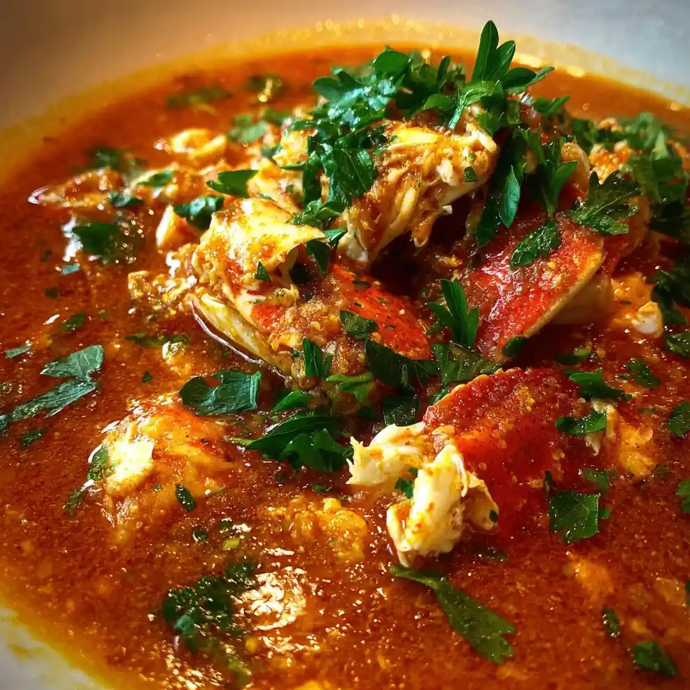 crab stew recipe With Saffron Tomato Broth