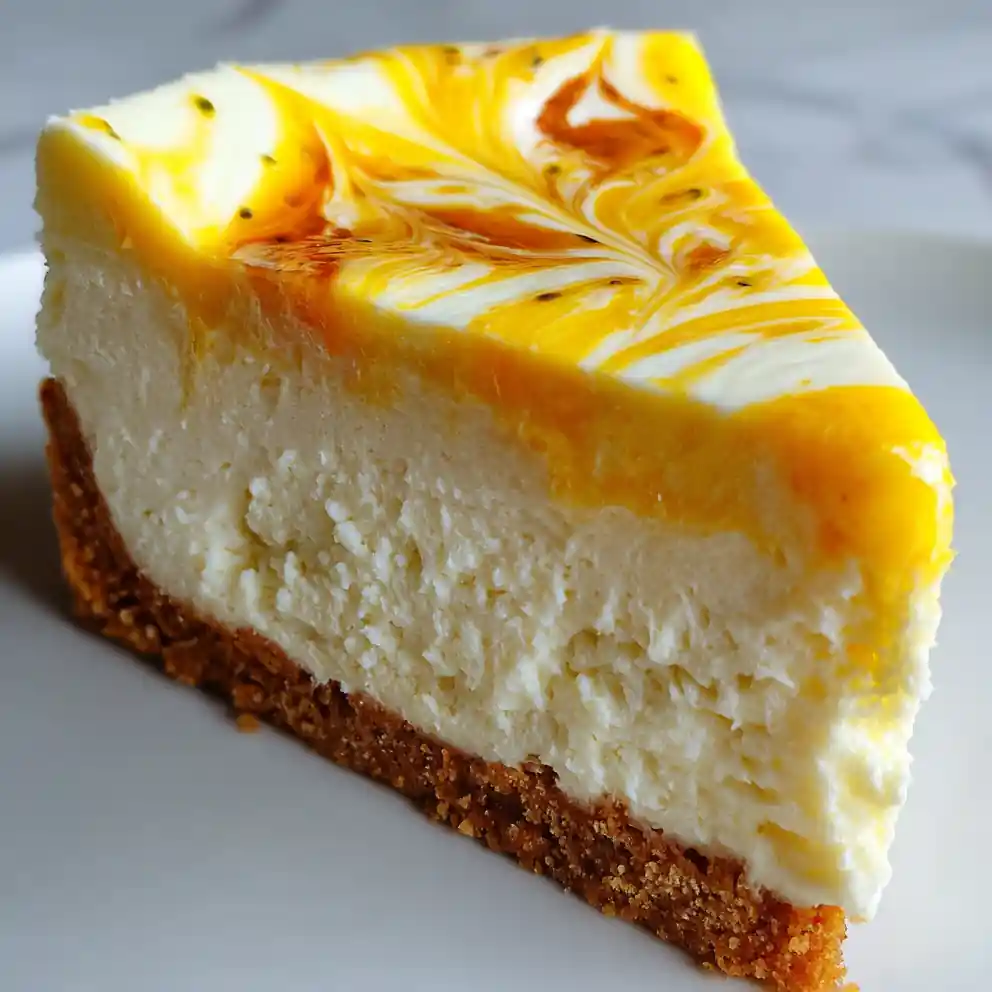 creamy cheesecake recipe With Passionfruit Marbling