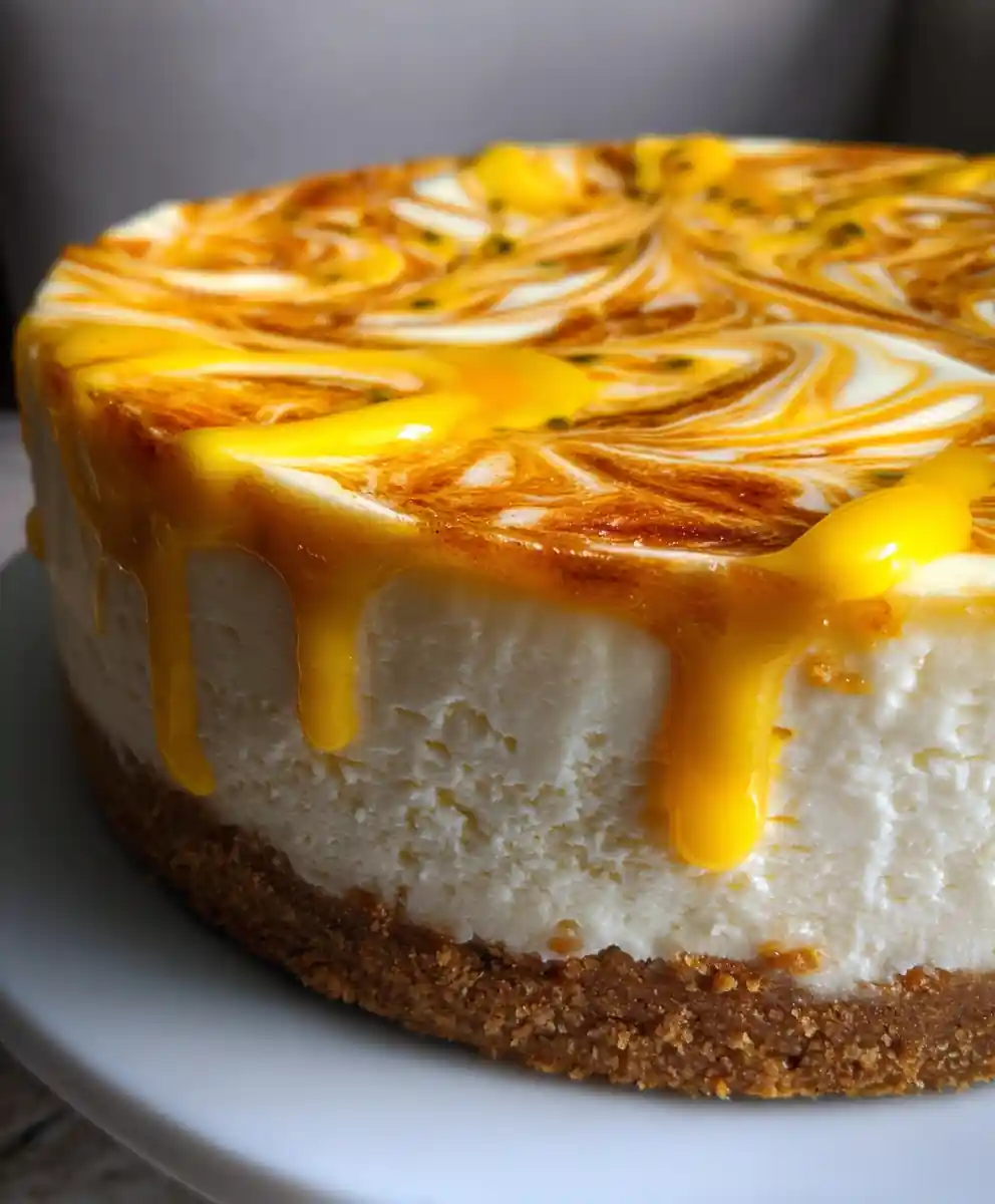 creamy cheesecake recipe With Passionfruit Marbling