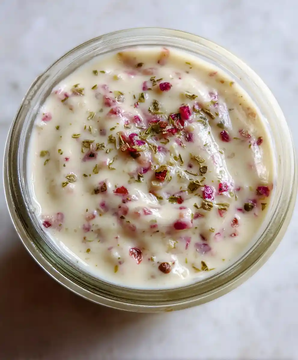 creamy italian dressing recipe With Pink Peppercorn Speckles