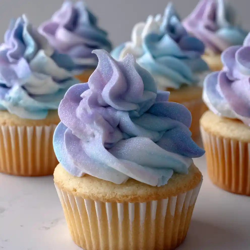 Cupcake Icing Recipe With Lavender Blue Swirls 6 cupcake icing recipe With Lavender Blue Swirls
