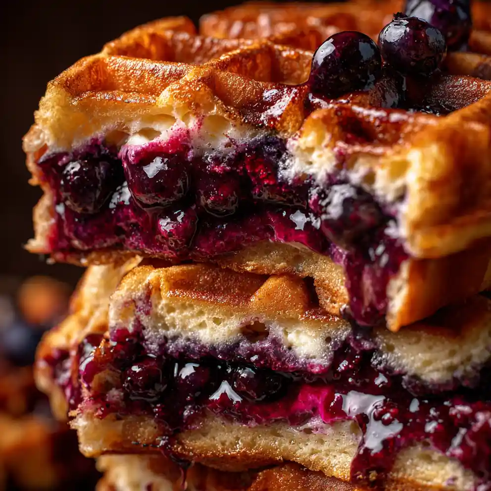 fluffy waffle recipe With Blueberry Compote Veins
