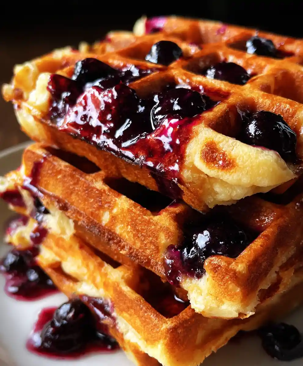 fluffy waffle recipe With Blueberry Compote Veins