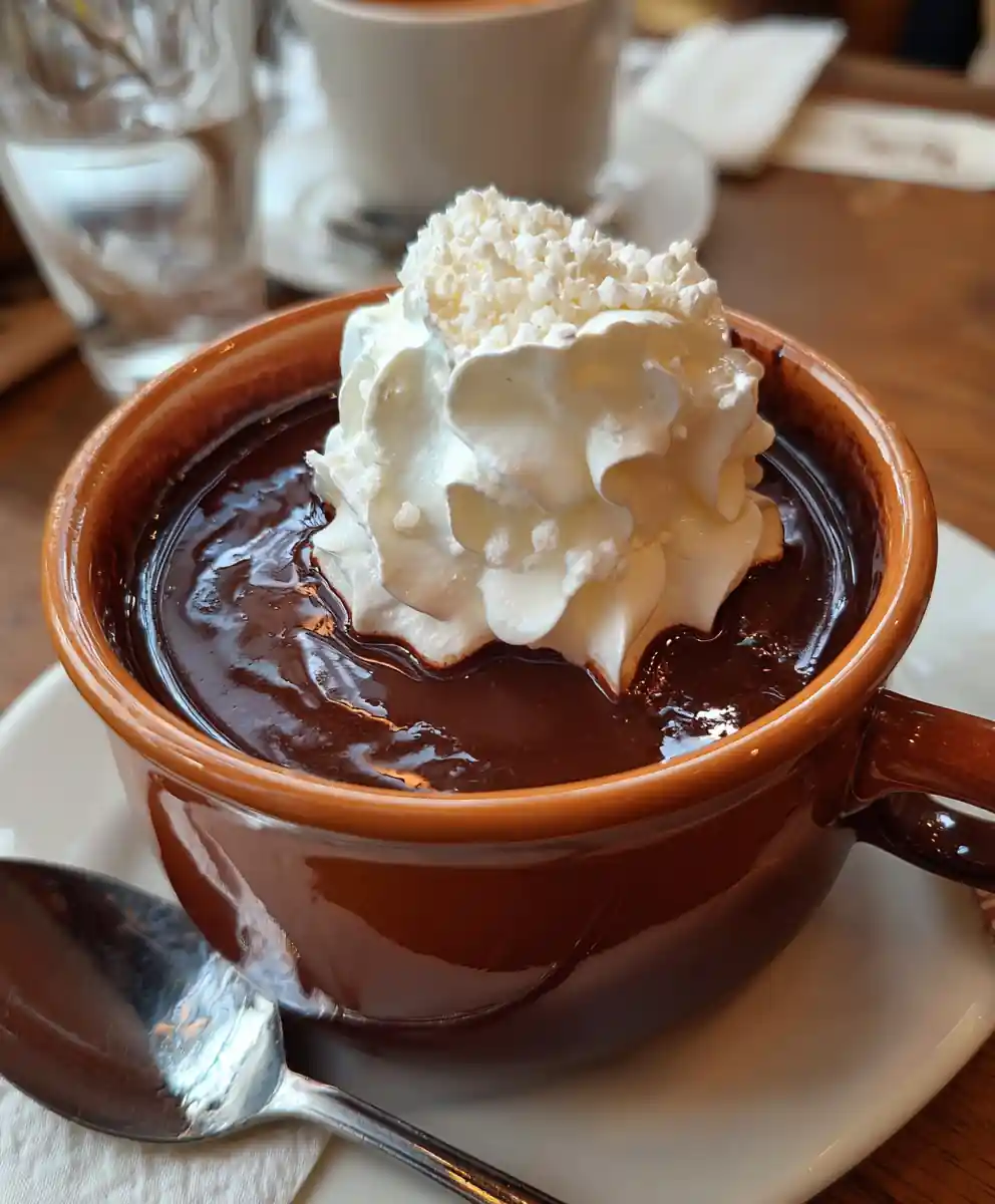 french hot chocolate recipe Thick Pot with Whipped Cream Cloud