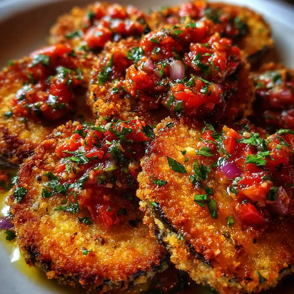 fried eggplant recipe With Crimson Tomato Relish