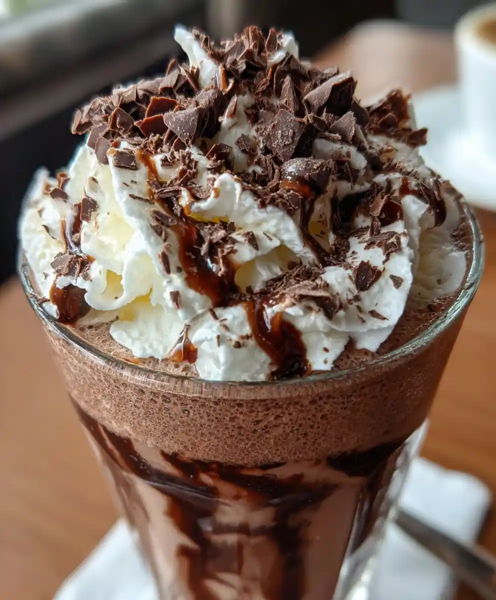 frozen hot chocolate recipe With Swirled Cocoa Ribbon