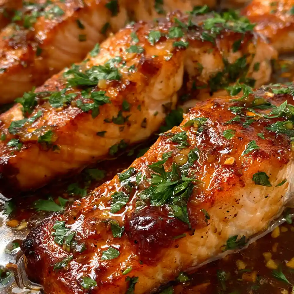 garlic butter salmon recipe With Lemon-Paprika Gloss