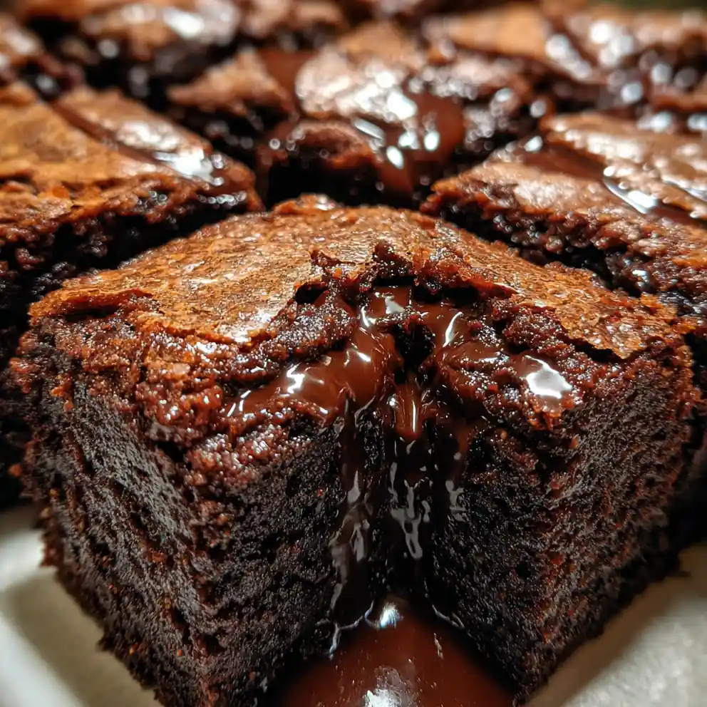 Gooey Brownie Recipe With Glossy Ganache Pool 6 gooey brownie recipe With Glossy Ganache Pool